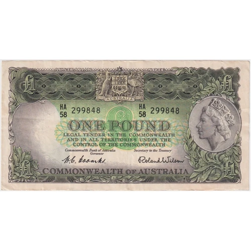 1953 One Pound Coombs/Wilson R33 about EF