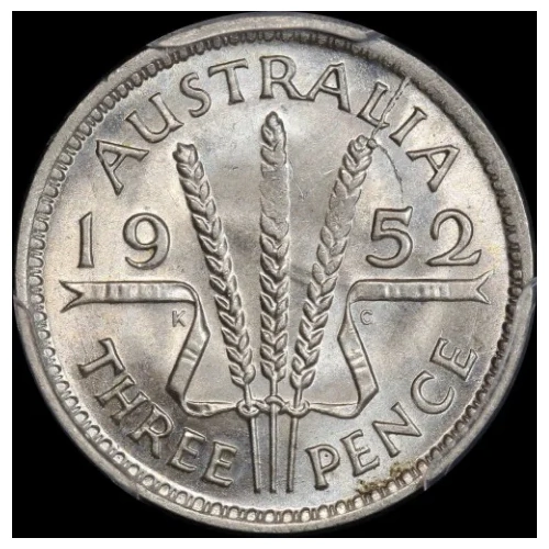 1952 Threepence Choice Unc (PCGS MS63)