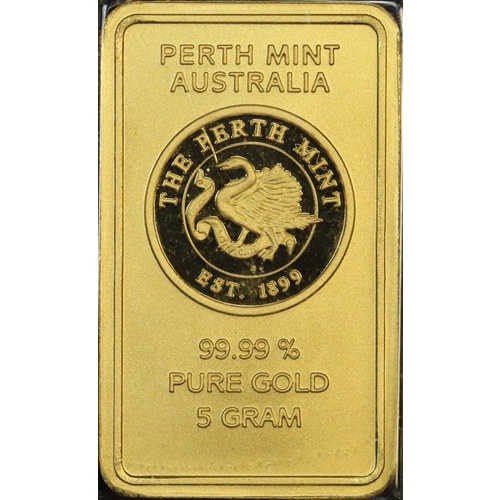 Perth Mint Gold 5 Gram Struck Ingot 99.9%