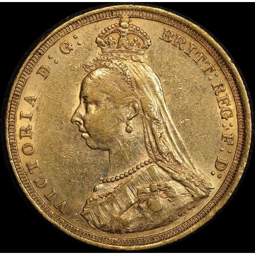 1887 Sydney Jubilee Head Sovereign about VF