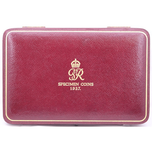Great Britain 1937 Proof Coin Set (15) In Presentation Case