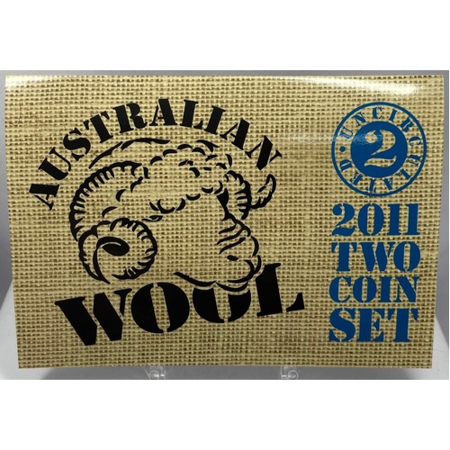 Australia 2011 2 Coin Uncirculated Mint Set Australian Wool