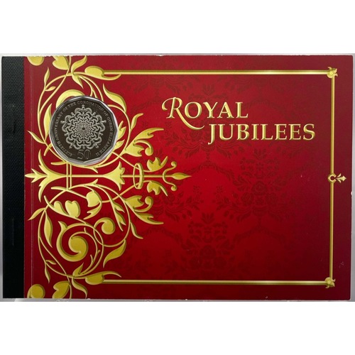 2013 50 Cent Coin in Stamp Book - Royal Jubilees