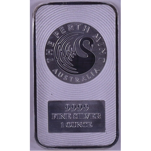 Perth Mint Silver One Ounce Rectangular Minted Ingot 99.9%
