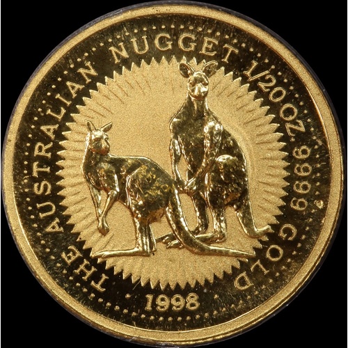 1998 Gold 1/20 ozt Kangaroo Nugget Specimen Coin
