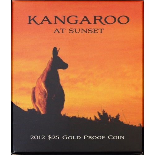 2012 $25 Gold Proof Coin Kangaroo at Sunset