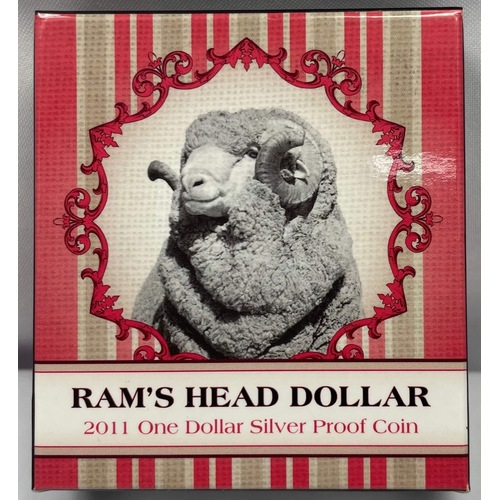 2011 Silver 1 Dollar Proof Coin Ram's Head