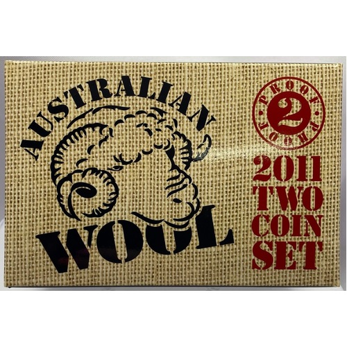 Australia 2011 Two Coin Proof Set Australian Wool
