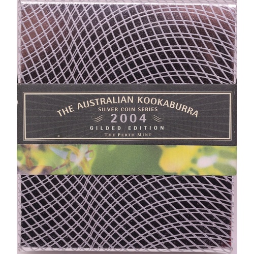 2004 Silver One Ounce Kookaburra Gilded Unc Coin