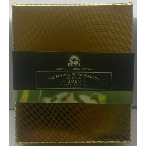 2008 Silver 1oz Gilded Coin Kookaburra ANDA Show Special