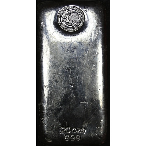 Perth Mint Silver Twenty Ounce Cast Ingot 99.9% Pure