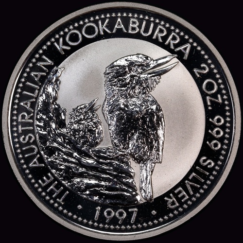 1997 Silver 2 Ounce Kookaburra Specimen Coin