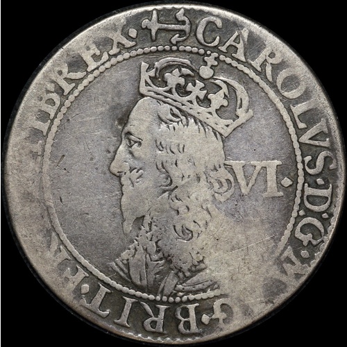 1638 ~ 1639 Silver Sixpence Charles I S#2860 about Fine