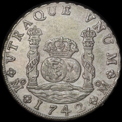 Mexico 1742 Silver 8 Reales KM# 103 about Unc