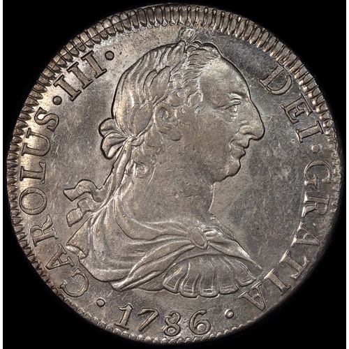 Mexico 1786 Silver 8 Reales KM# 106.2a good EF