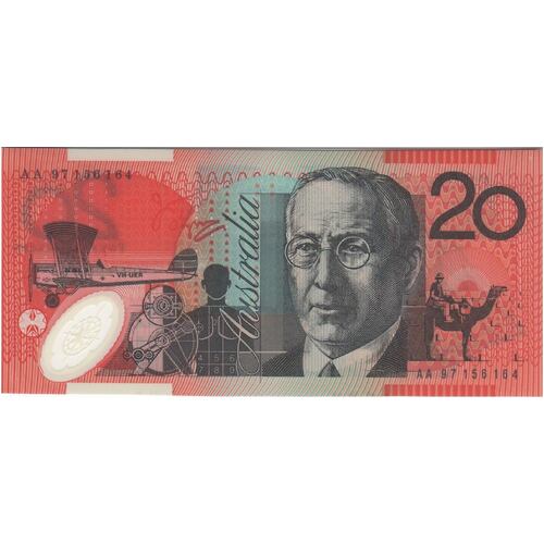 1998 $20 Note AA98 First Prefix MacFarlane/Evans R418bF Uncirculated