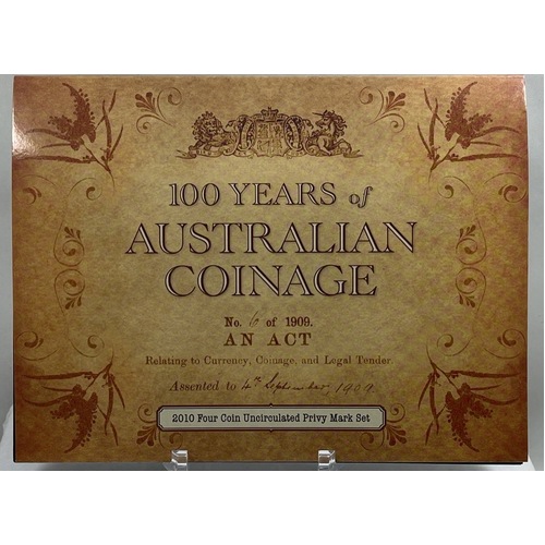 2010 4 Coin Privy Mark Set 100 Years of Coinage
