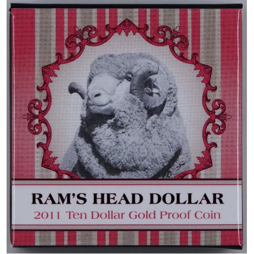 2011 Ten Dollar Gold Proof Coin Ram's Head