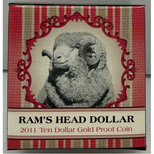 2011 Ten Dollar Gold Proof Coin Ram's Head
