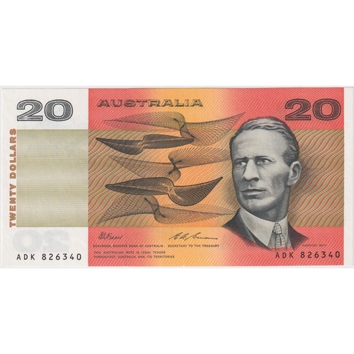 1993 $20 Note ADK Last Paper Prefix Fraser/Evans R415L about Uncirculated