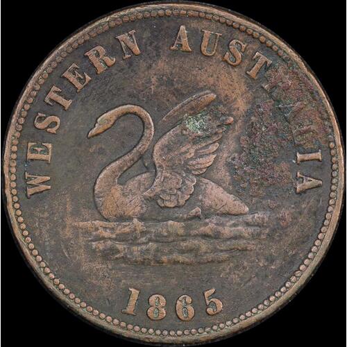 1865 Alfred Davies Copper Penny Token Very Good