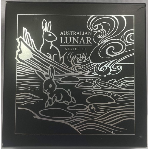 2023 Silver Lunar 1/2oz Coloured Proof Coin Series III Rabbit