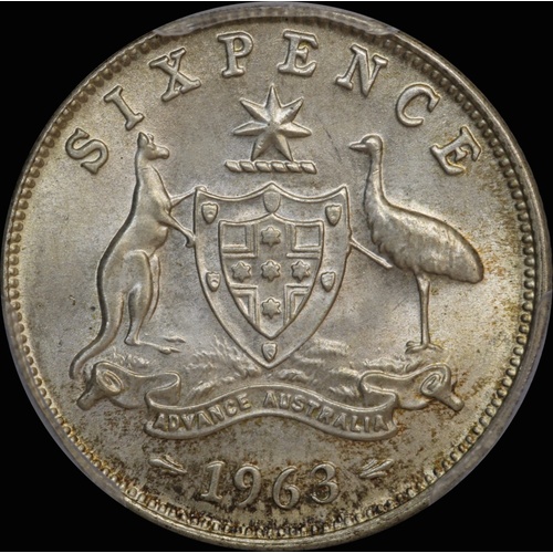 1963 Sixpence Gem Unc (PCGS MS66)