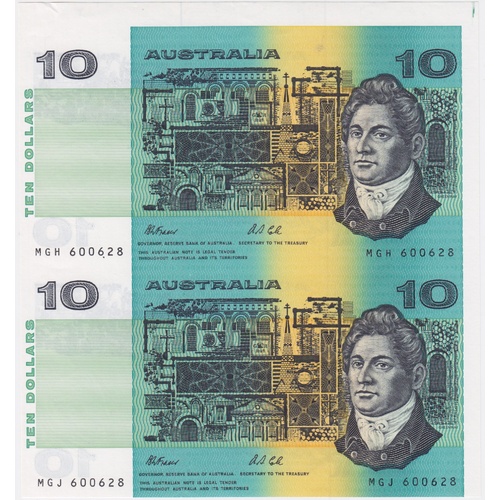 1991 Ten Dollar Uncut Vertical Pair