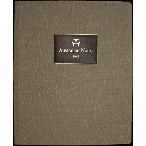 Australia 1966 Complete Type I Specimen Banknote Set In Presentation Folder (10 Notes, $1 - $20, Inc $5)