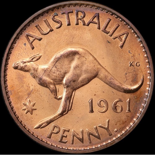 1961 Perth Proof Penny about FDC