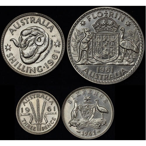 1961 Melbourne 4-Coin Proof Set