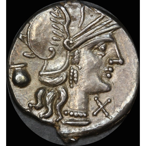 Ancient Rome (Republican) 137 BC Sextus Pompeius Fostlus Silver Denarius RRC 235/1a EF