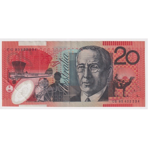 1994 $20 Note Fraser/Evans R416a good VF - Radar Serial CG 95 432234
