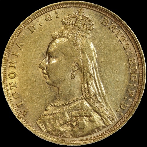 1893 Sydney Jubilee Head Sovereign Extremely Fine