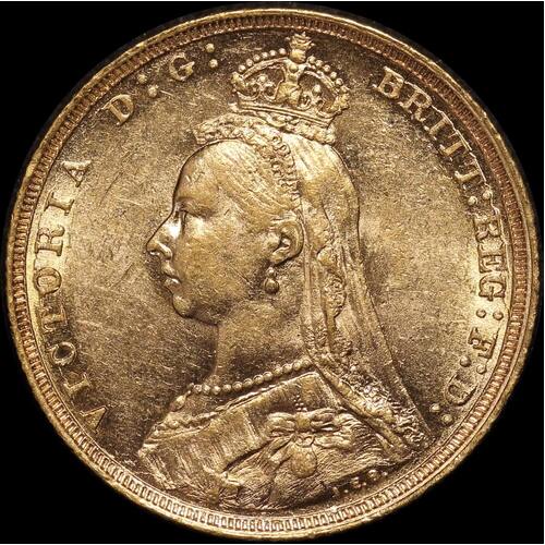 1893 Sydney Jubilee Head Sovereign good EF