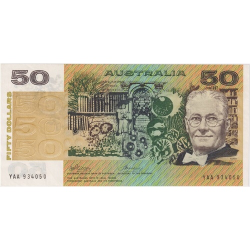 1974 $50 Note YAA First Prefix Phillips/Wheeler R505F Extremely Fine