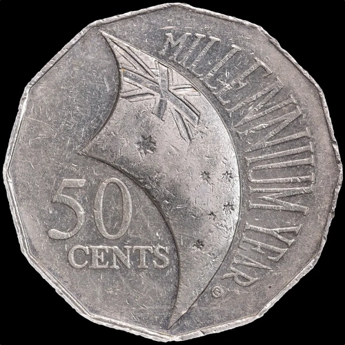 2000 50 Cent MIllennium Flag (Incuse Variety) good EF