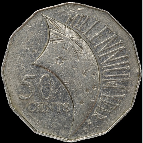 2000 50 Cent MIllennium Flag (Incuse Variety) good VF