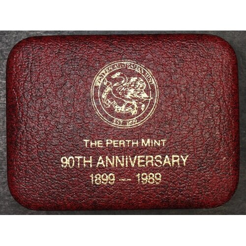 Perth Mint 1989 Silver 1oz Proof Ingot in Red Presentation Case