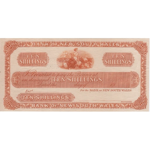 New Zealand Bank of NSW 1923 Ten Shillings Unissued Specimen Pick# S.161 about Unc