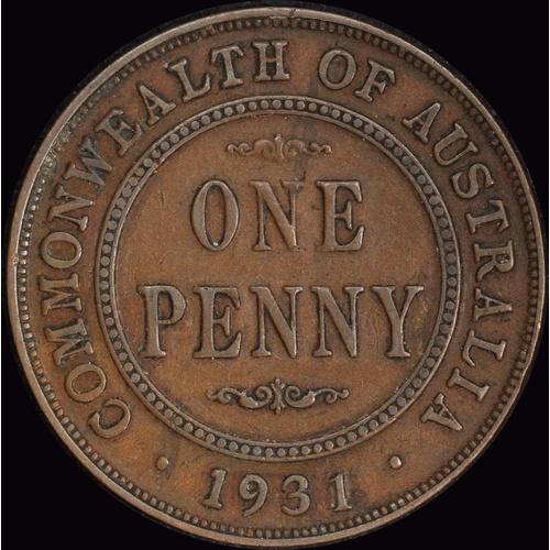 1931 Penny Indian Obverse Dropped 1 Reverse good Fine