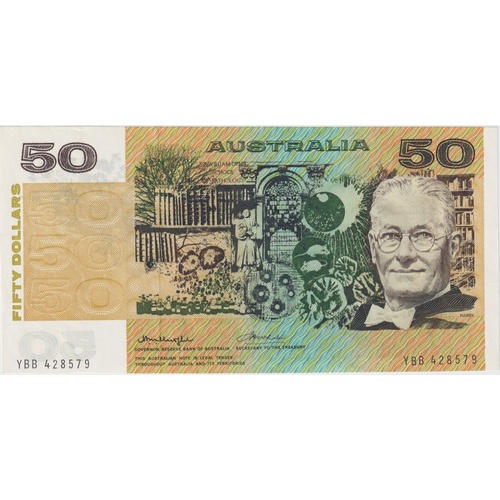 1976 $50 Note Gothic Serials Side Thread Knight/Wheeler R506B about Uncirculated