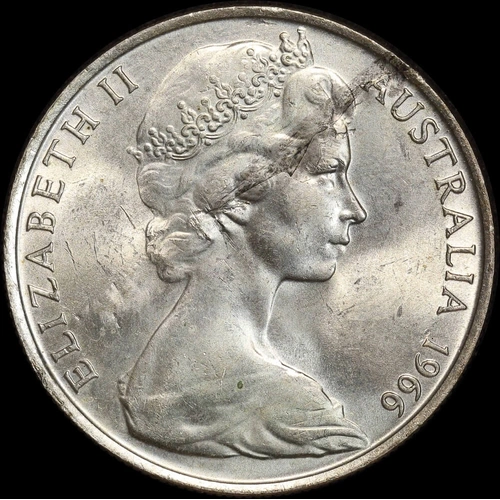 1966 50 Cent Coin Obverse Planchet Flaw Error Uncirculated