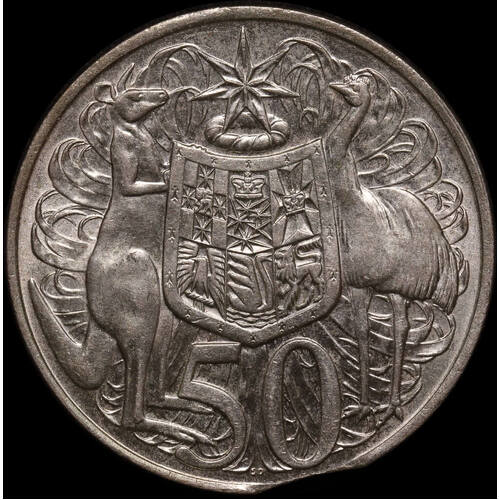 1966 Silver 50 Cent Clipped Planchet Error about Unc