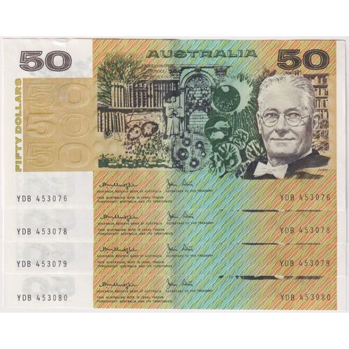 1979 $50 Note Run of 4 Knight/Stone R507 good EF