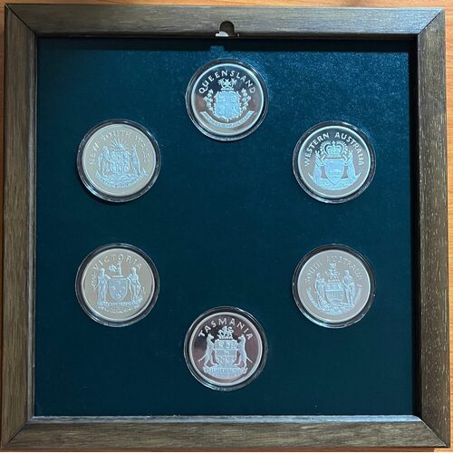 Set of 6 Silver Medallions Australian State Medals