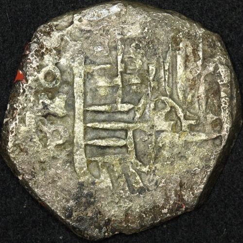 Spain 1634-1655 Silver 2 Reales Y# 526 Fine Ex Gilt Dragon Shipwreck