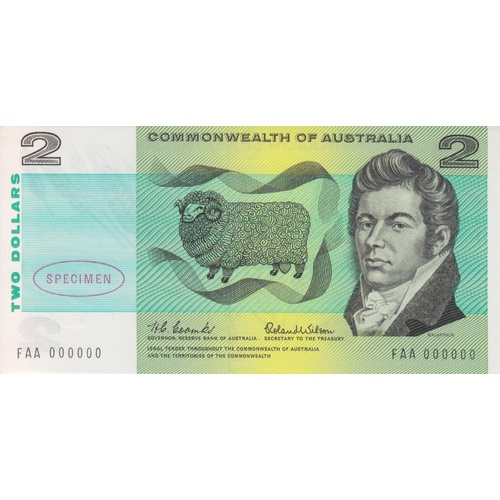 1966 $2 Specimen Note Type 1 Coombs/Wilson Uncirculated