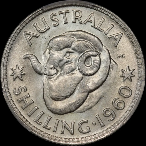 1960 Shilling Gem Unc (PCGS MS66)