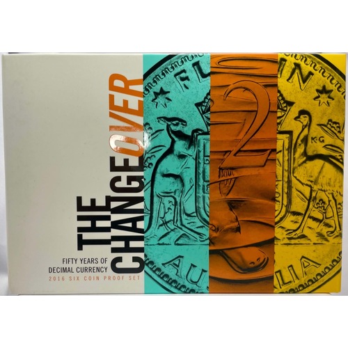 Australia 2016 Proof Coin Set 50th Anniversary Changeover to Decimal Currency